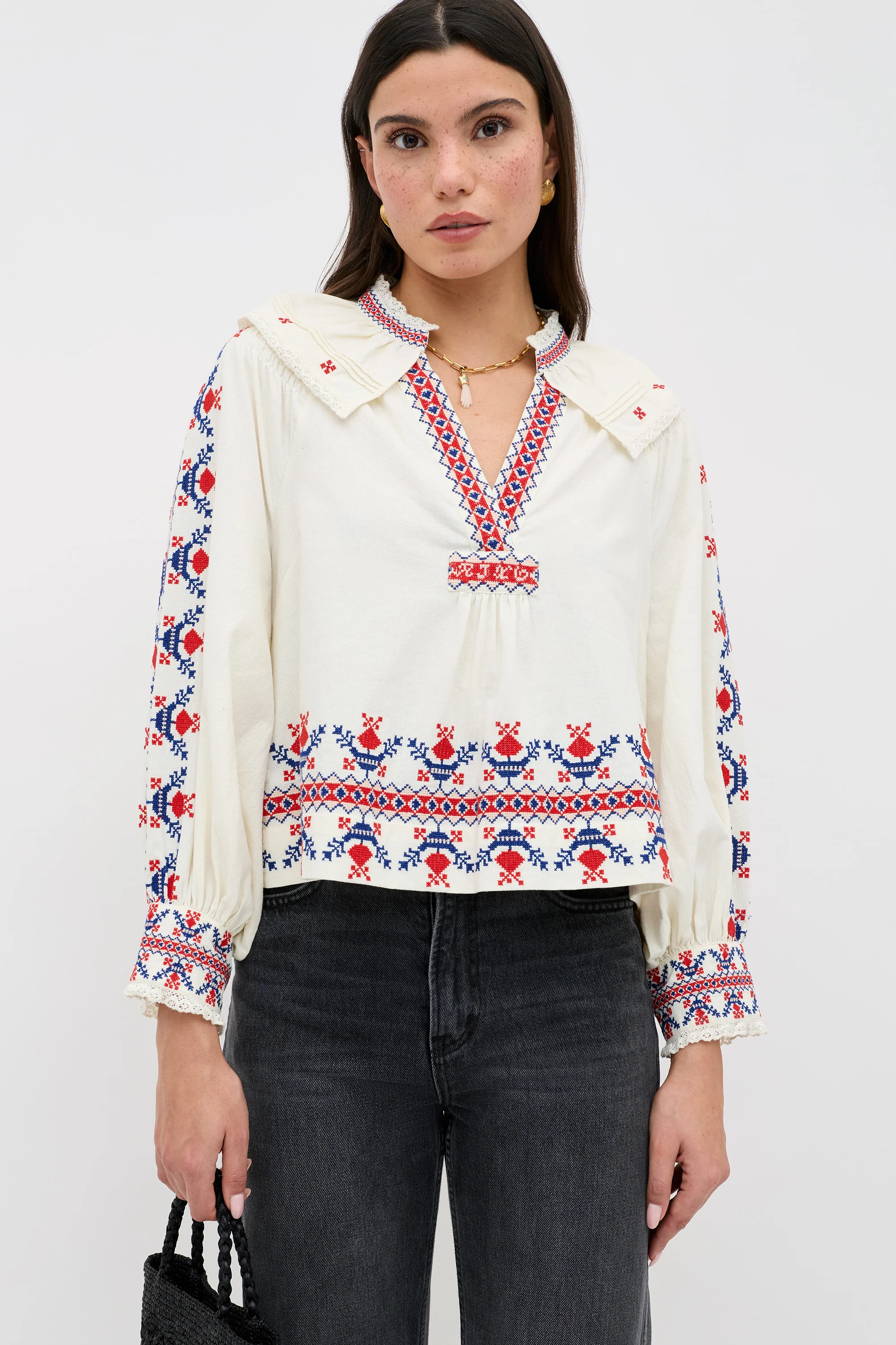 Brisella - Gea Geo Embroidery Cream