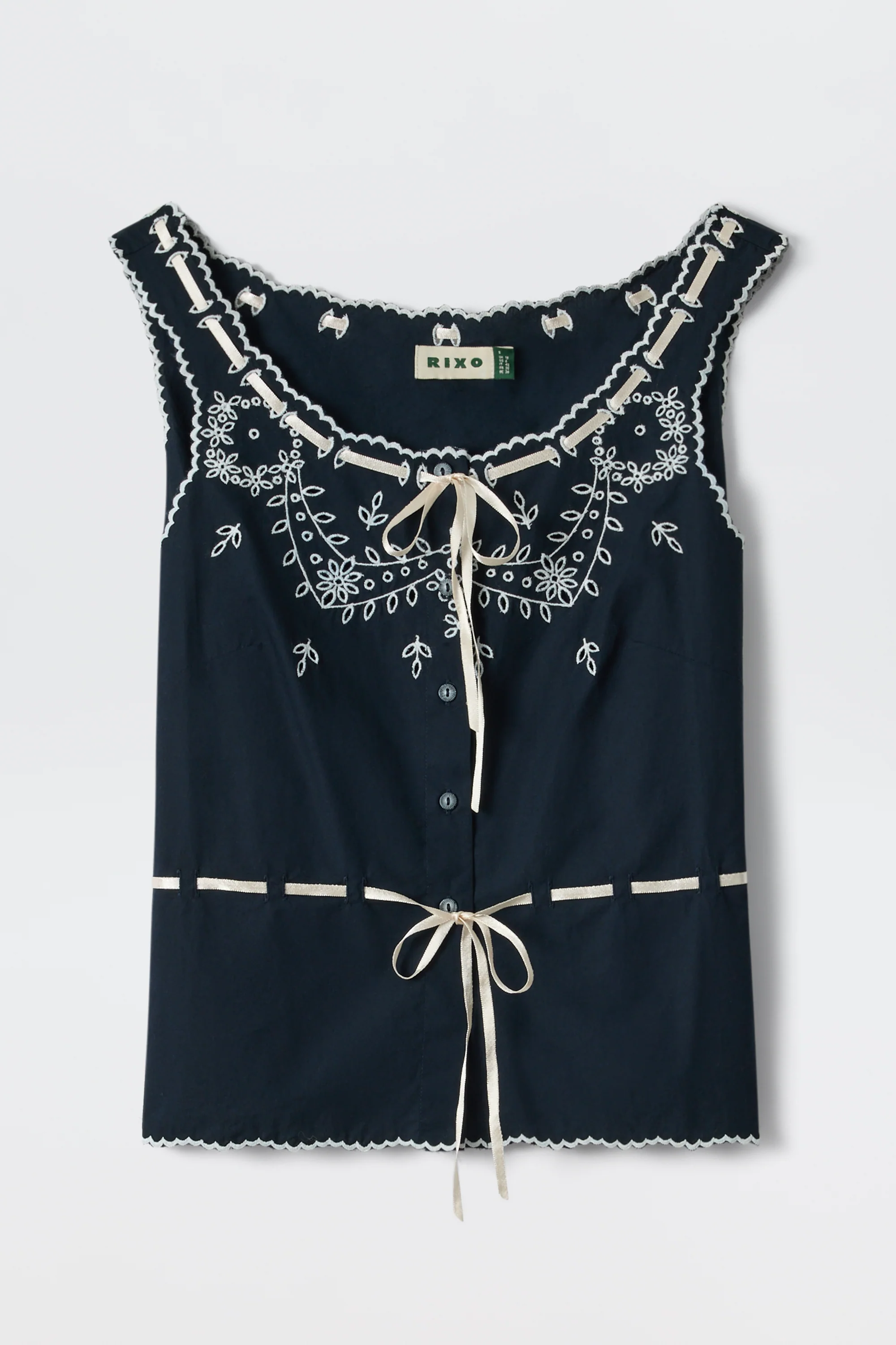 Cassara - Aster Cutwork Embroidery Deep Navy - Image 6