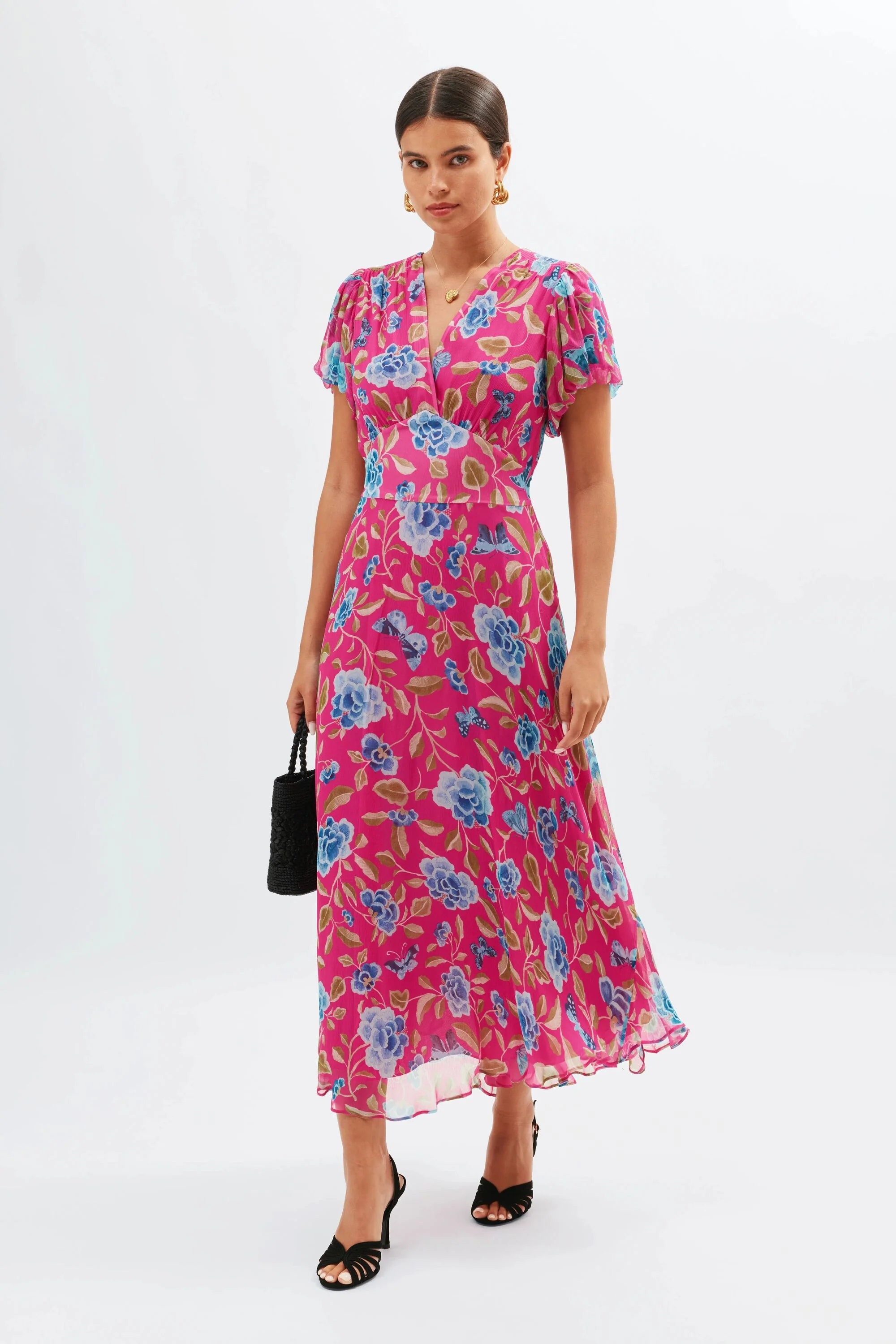 Corrine  -  Butterfly Floral Magenta