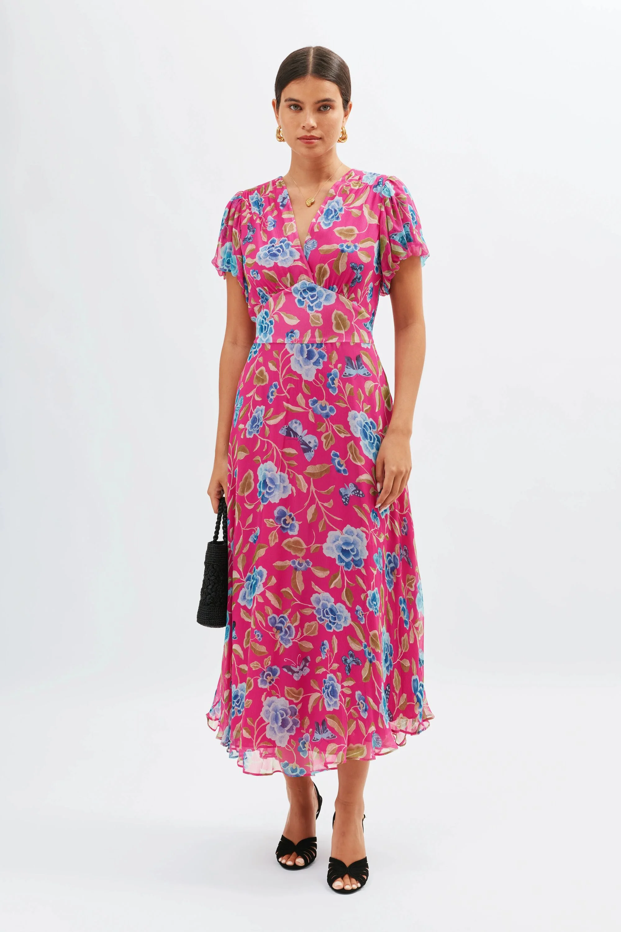 Corrine  -  Butterfly Floral Magenta - Image 2