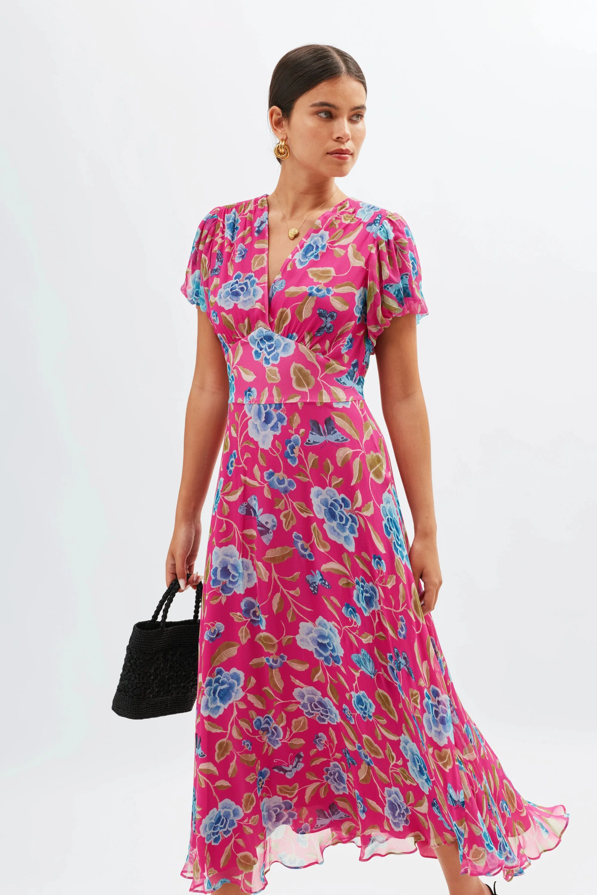 Corrine  -  Butterfly Floral Magenta - Image 3