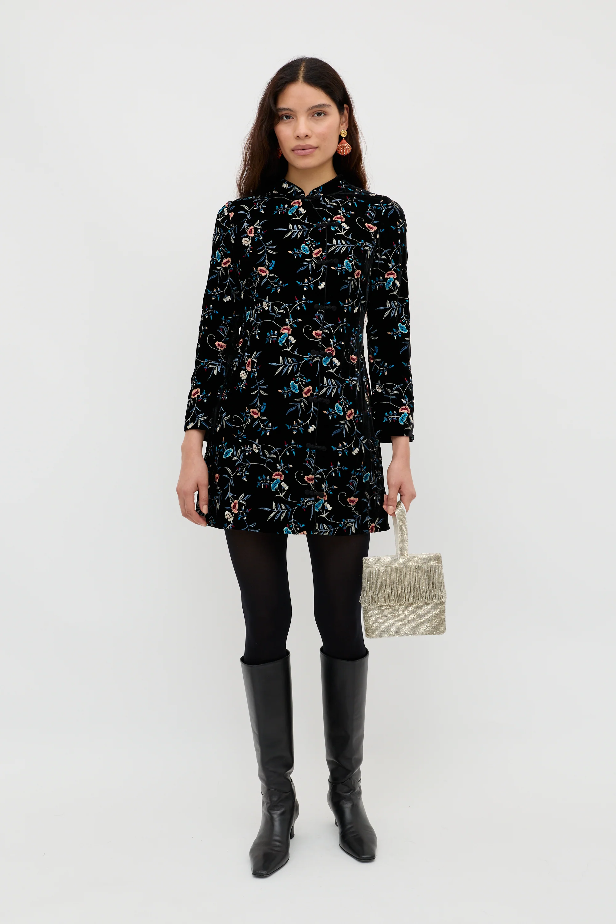 Delphina - Botanical Embroidery Black - Image 2