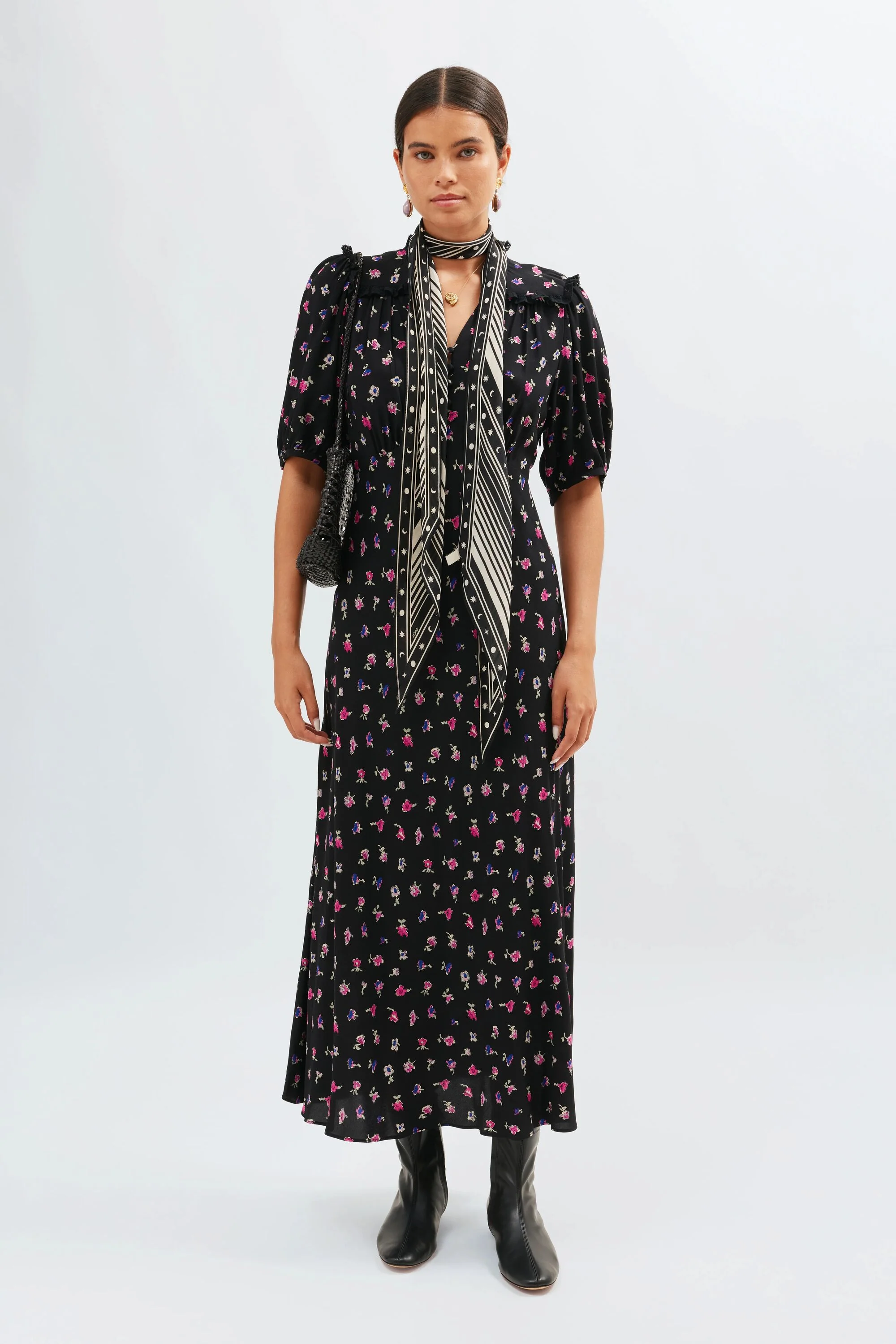 Gwen  -  French Ditsy Black