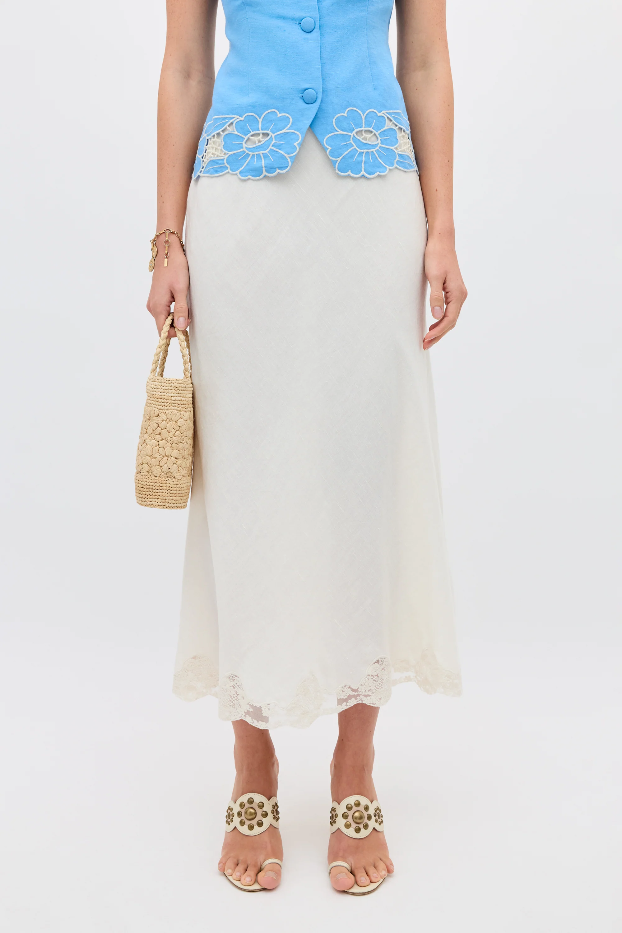 Lucca - Daisy Cutwork Embroidery Blue - Image 7