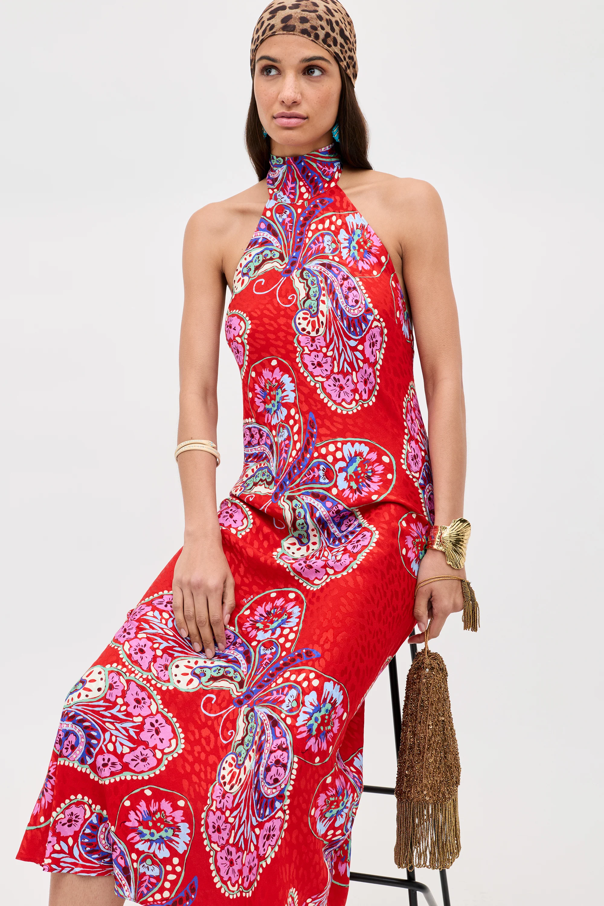 Maura - Butterfly Bloom Jacquard Red - Image 3