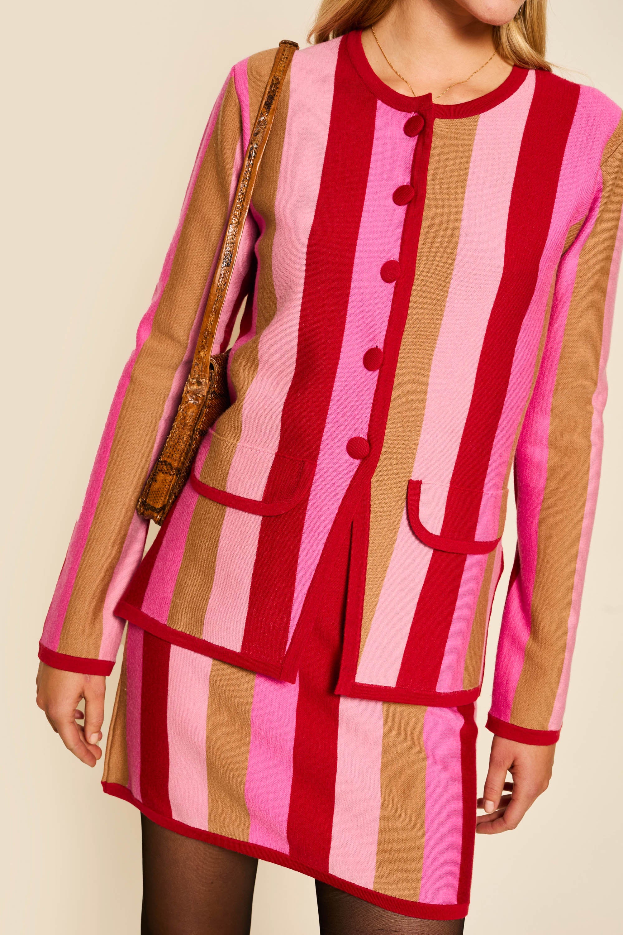 Mirja - Victoria Stripe Jacquard Pink - Image 3