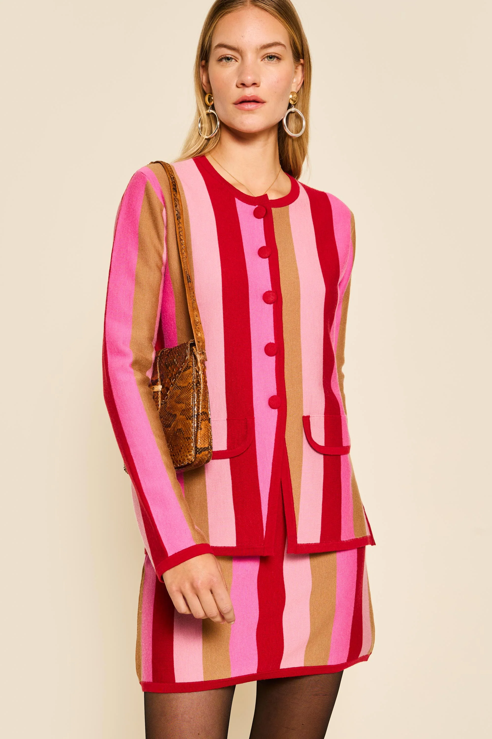 Mirja - Victoria Stripe Jacquard Pink - Image 5