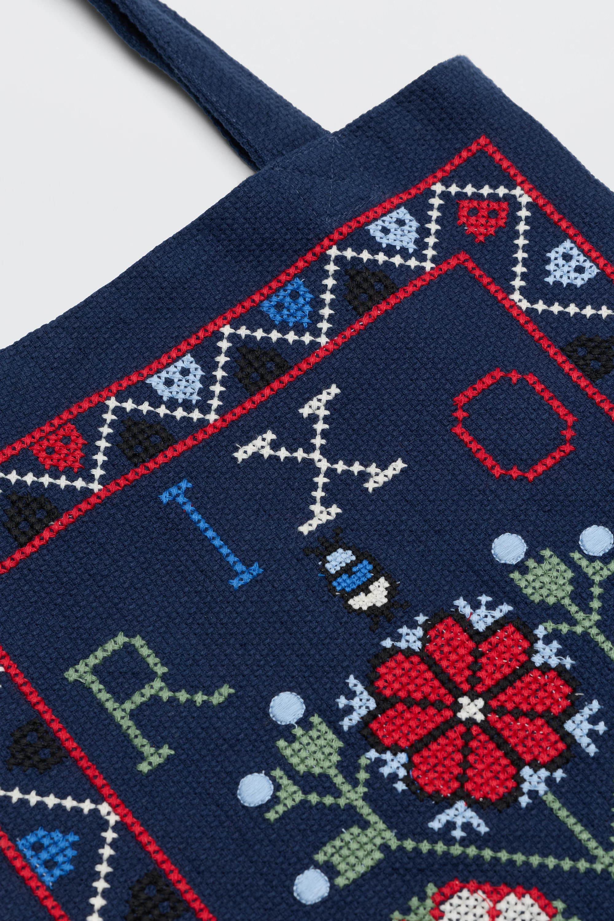 Noora - Terra Cross Stich Embroidery Navy - Image 2