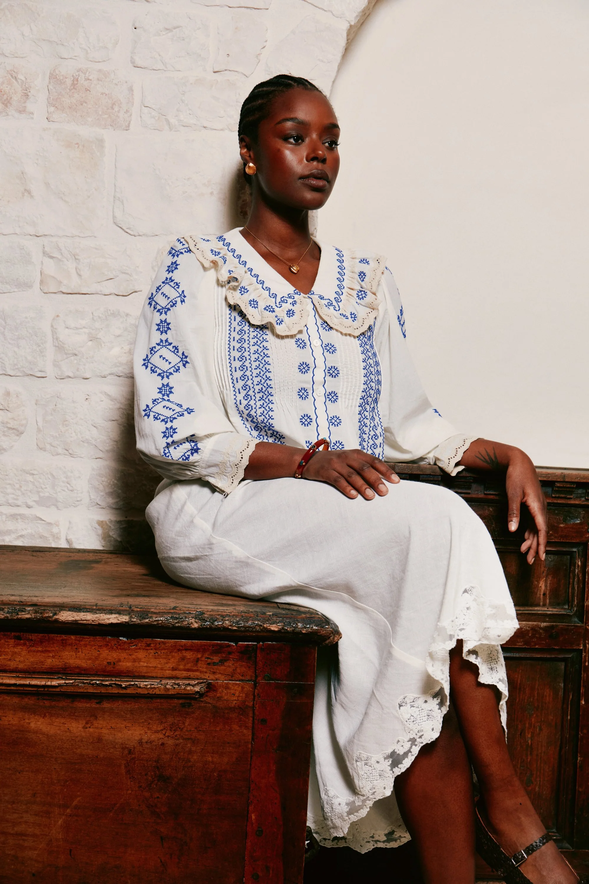Percy  -  Mila Embroidery Cream - Image 6