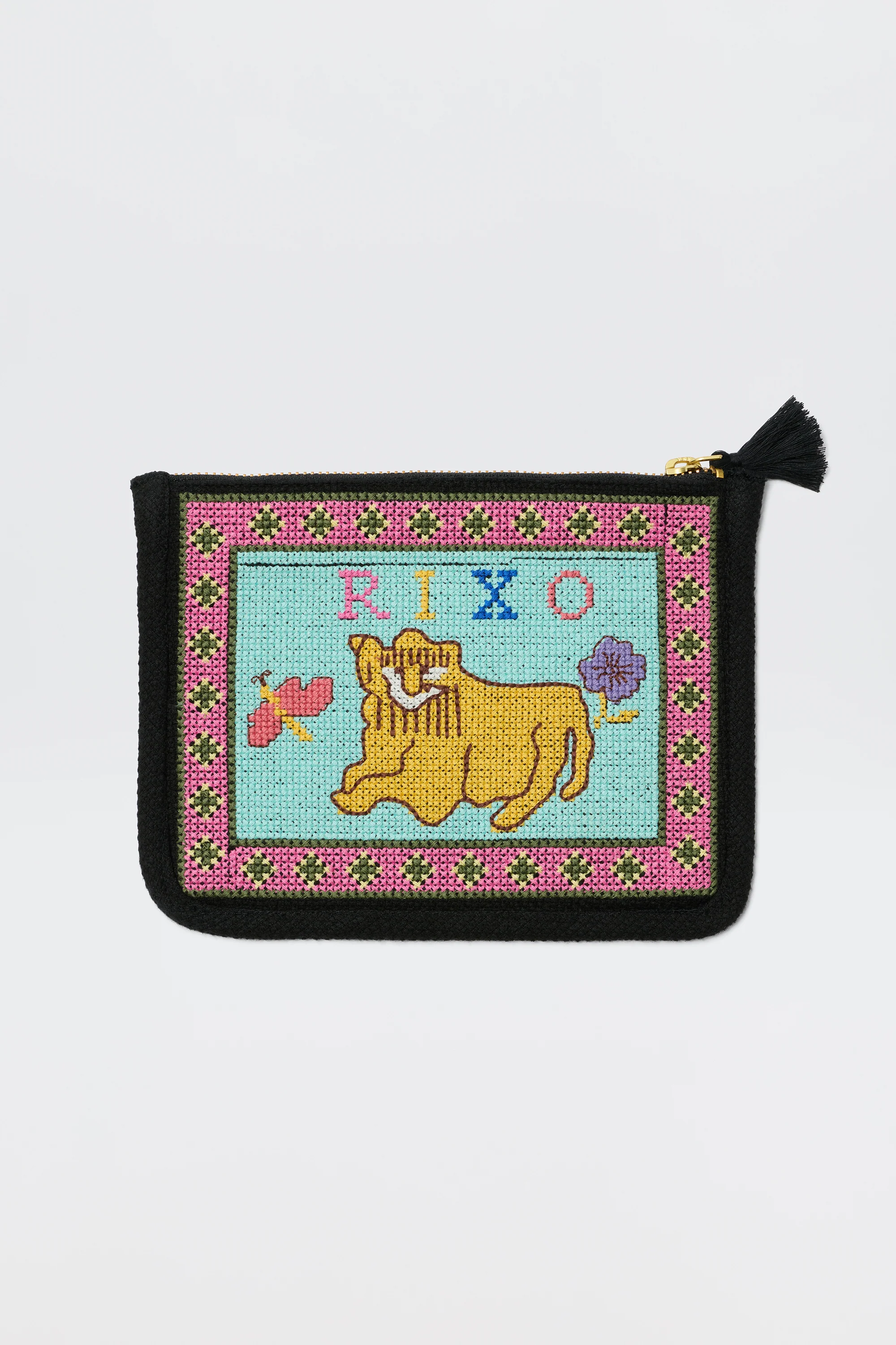 Reiko  -  Mini Leo Cross Stitch Embroidery Charcoal