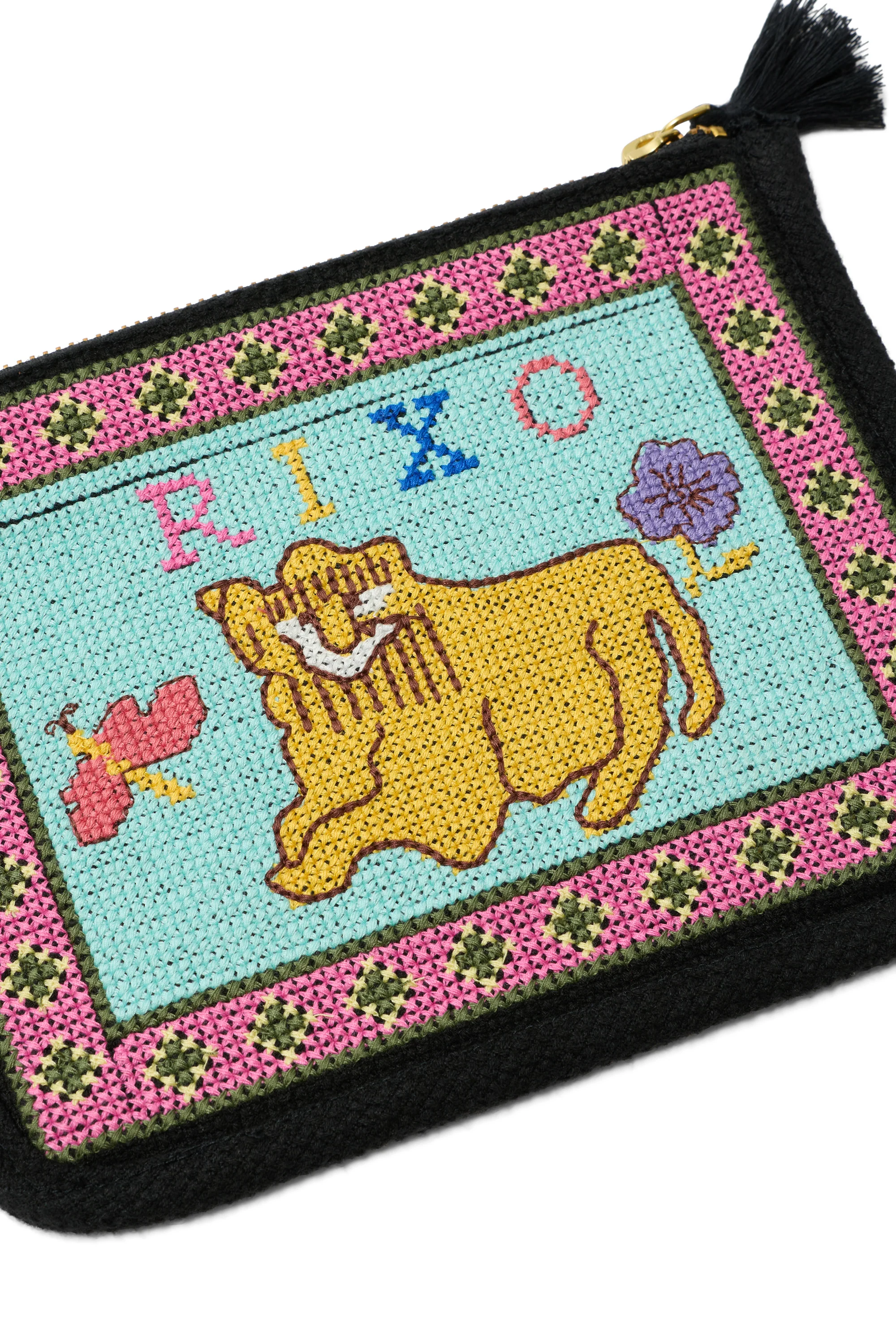 Reiko  -  Mini Leo Cross Stitch Embroidery Charcoal - Image 2