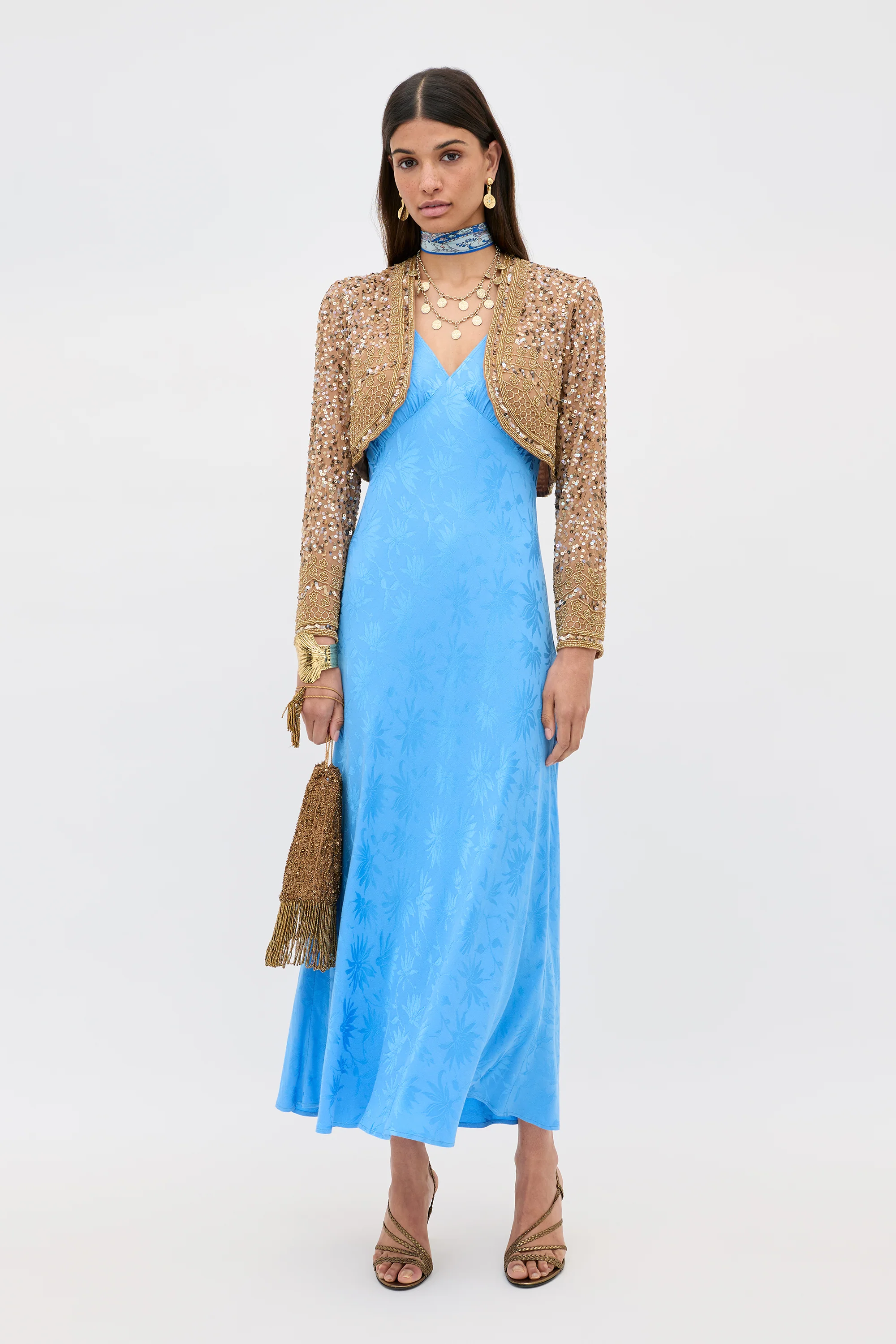 Sandrine - Daisy Jacquard Blue - Image 3