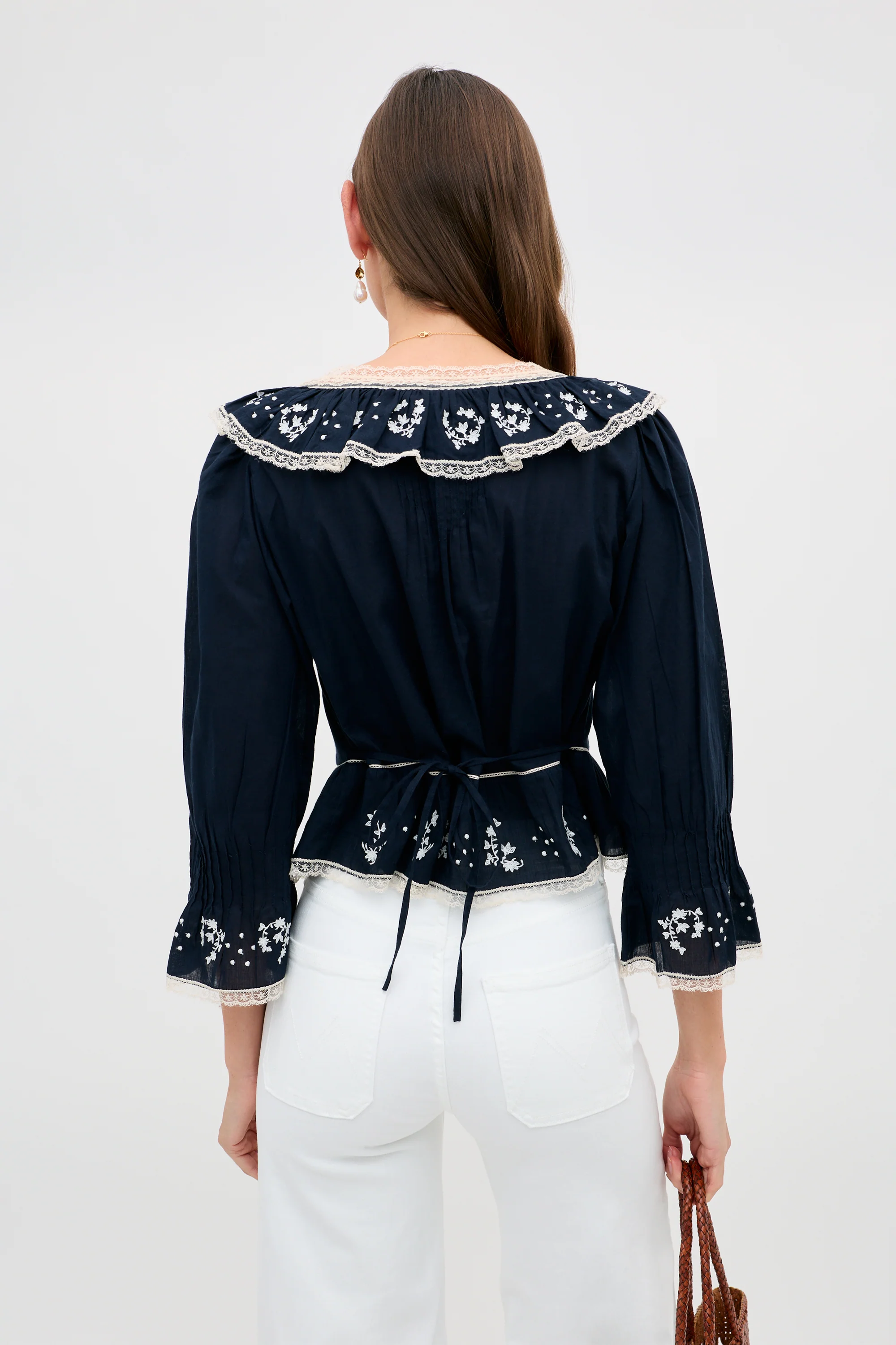 solene top flower trail embroidery navy - Image 5