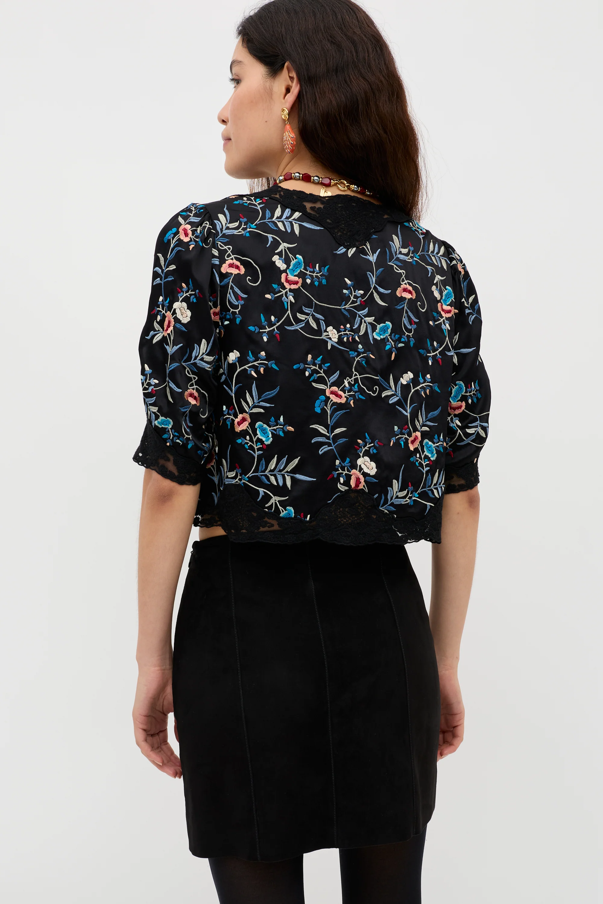 Ursula - Botanical Embroidery Black - Image 3